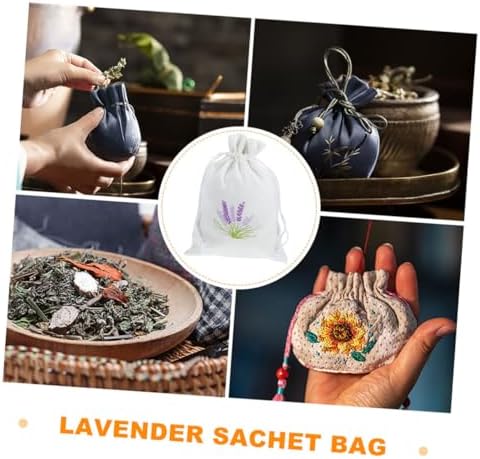 Happyyami Lavender Drawstring Cotton Sachet Bag for Fragrance Storage