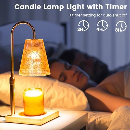 Elegant Candle Warmer Lamp with 2 Bulbs and Timer