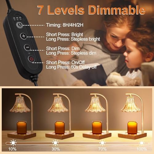 QENLAI Candle Warmer Lamp With Timer 2 4 8h Dimmable Safe Melt Warmers for Scented Wax