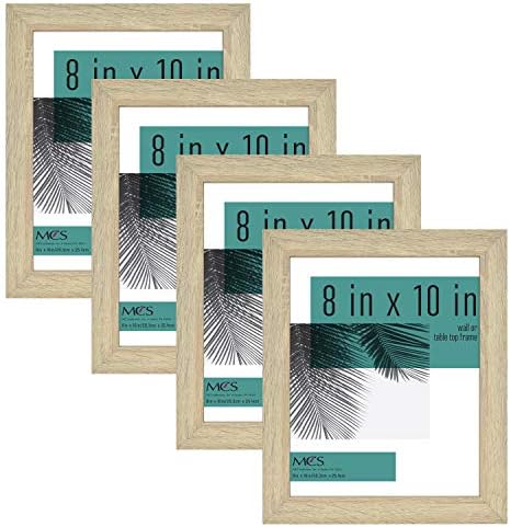 MCS 8x10 Picture Frame Woodgrain 4-Pack Wall Tabletop Display