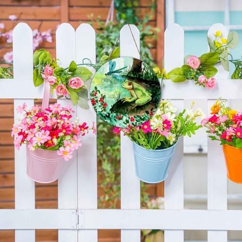 Welcome Sign Frog Door Decor Wreath Hanger