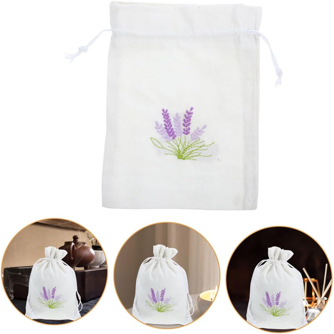 Lavender Sachet Bag Reusable Drawstring Muslin Wedding Favor