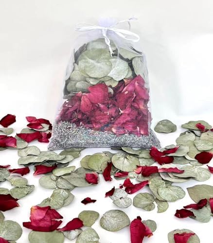 Eucalyptus Lavender Roses Bath Sachets 65g Natural Dried Herbs for Relaxation