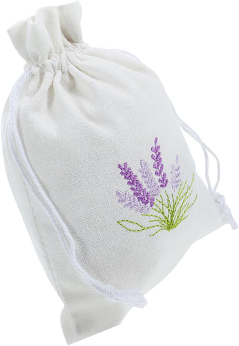 Happyyami Lavender Drawstring Cotton Sachet Bag for Fragrance Storage