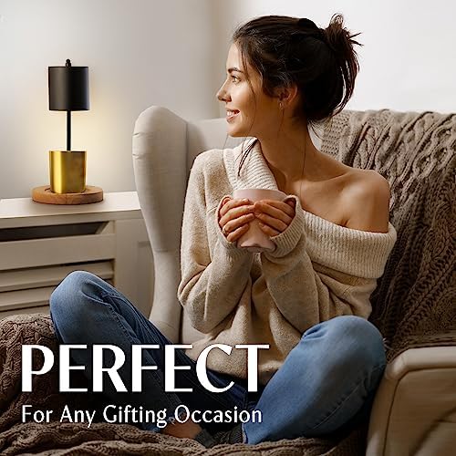 Coyal Flameless Candle Warmer Lamp with Timer and Dimmer - Black Wood