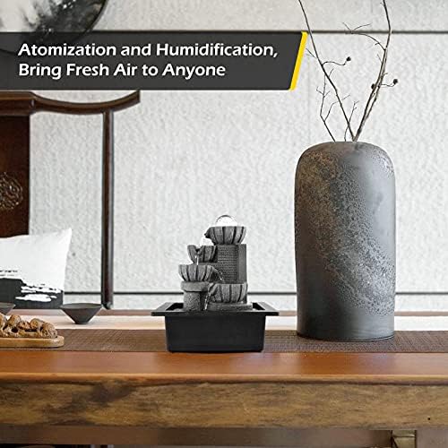 Dyna-Living Indoor Tabletop Water Fountain with LED Lights and Rolling Ball Design