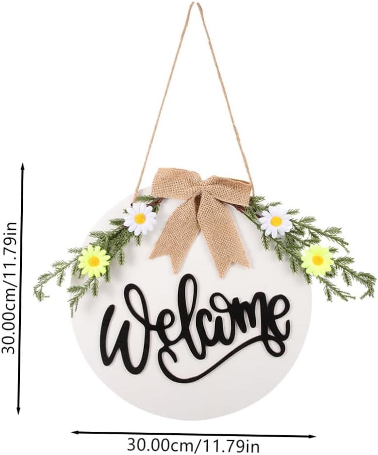 STOBAZA Round Sunflower Door Wreath Hanger Decor