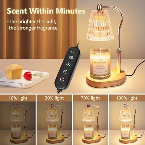 Elegant Candle Warmer Lamp with Timer and Dimmer for Home Decor