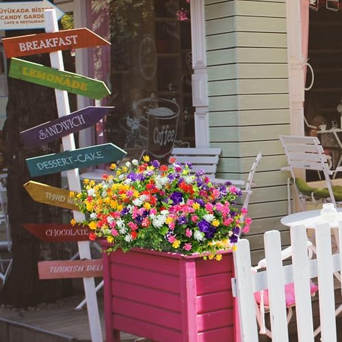 Artificial Plants Flowers for Outdoors 12 Bundles