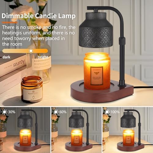 Dimmable Candle Warmer Lamp with Timer and Adjustable Height