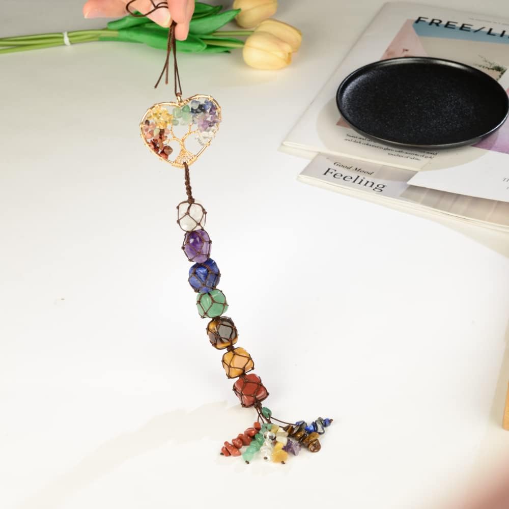 Cute Handmade Crystal Chakra Hanging Ornament for Home and Car Decor