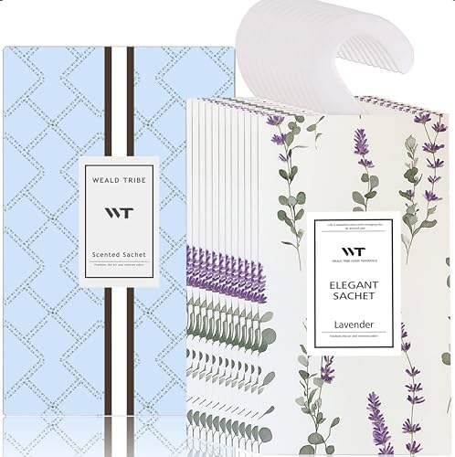 WEALD TRIBE 12 Pack Eucalyptus Lavender Scented Sachets for Closet Drawer Deodorizer