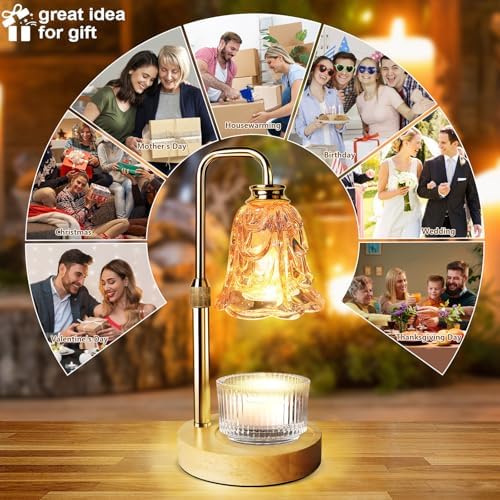 PYZO Flameless Candle Lamp with Timer and Adjustable Height