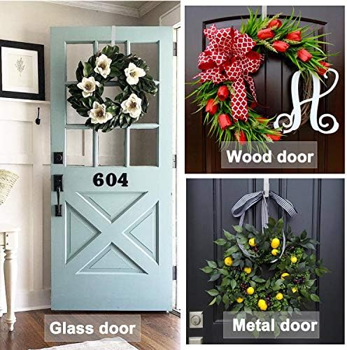 Adjustable Wreath Hanger for Door 20lbs Capacity White and Nickel