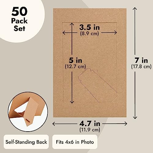 Juvale Kraft Paper Picture Frames 4x6in Brown 50-Pack
