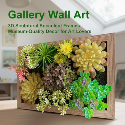 3D Artificial Succulent Floral Frame for Desk and Wall Decor