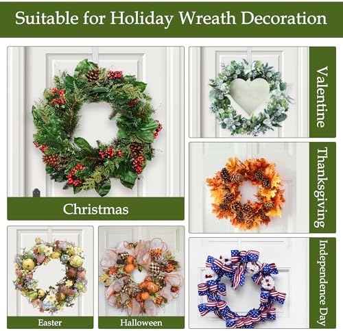 Nirohee 12 Inch White Wreath Hanger Hook for Front Door