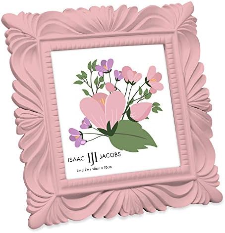 Isaac Jacobs 4x4 Pink Wave Textured Resin Frame with Easel and Hook