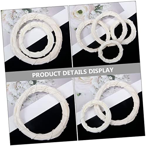 6pcs Rattan Door Hanging DIY Wreath Hanger Jute Twine Front Door Wall Decor