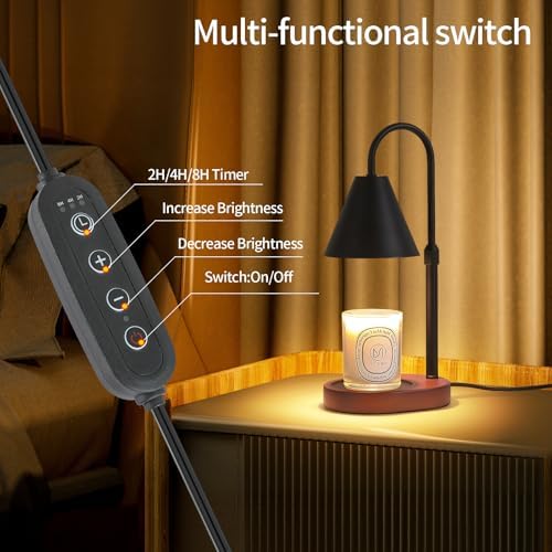 Black Candle Warmer Lamp with Timer and Dimmer