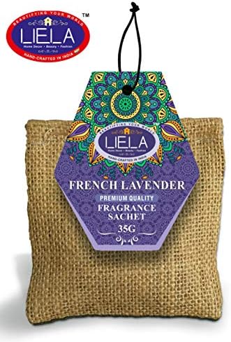 LIELA Jute Bag Natural Organic Fragrance Sachets Set of 3 Rose Sandal Lavender