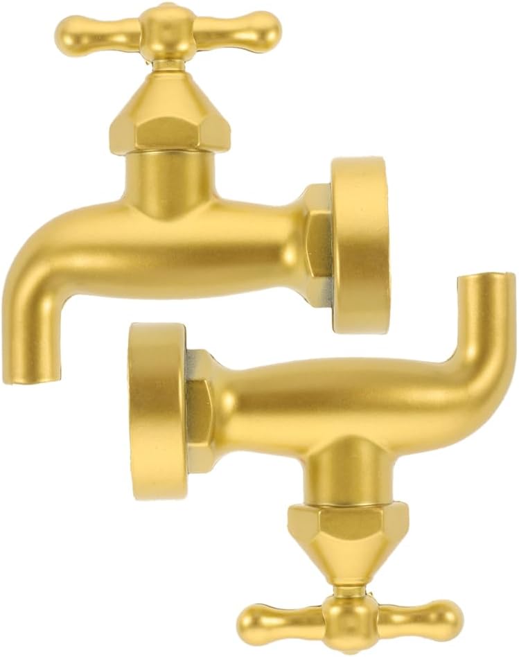 LOGOFUN 2pcs Gold Floating Tap Fountain Desk Decor Kit