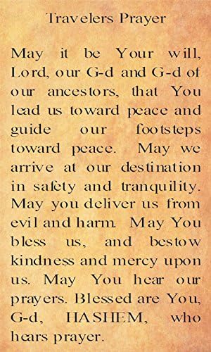 Car Mezuzah with Travelers Prayer Scroll and CHAI Stars of David Design