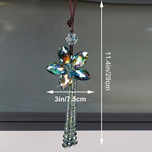 Crystal Color Flower Car Charms for Rear View Mirror