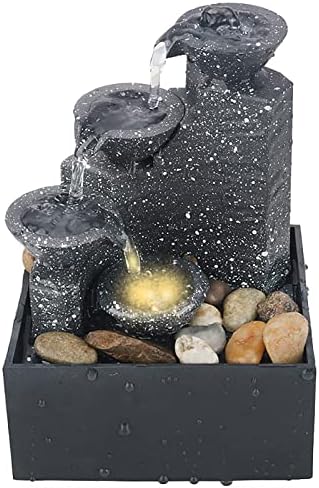 GWZiehory 4-Tier Tabletop Water Fountain for Home Office Relaxation