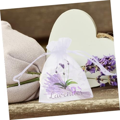 OUNONA Mesh Drawstring Pouches 50pcs Empty Sachet Bags for Lavender Flowers