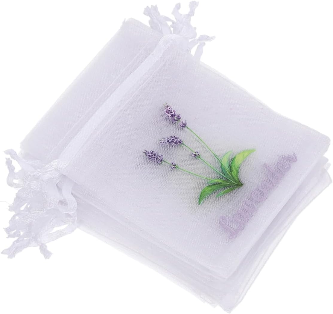 VOSAREA Lavender Dried Sachet Bags 50pcs Drawstring Pouches for Home Fragrance