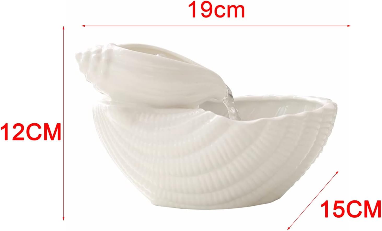 HEXEH Tabletop Fountain with Conch Design for Relaxation and Decor