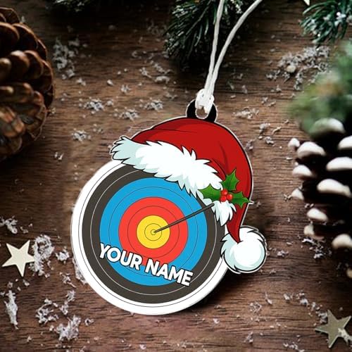 Personalized Archery Christmas Ornament - Custom Snow Globe Acrylic Decoration for Bowhunters and Hunters