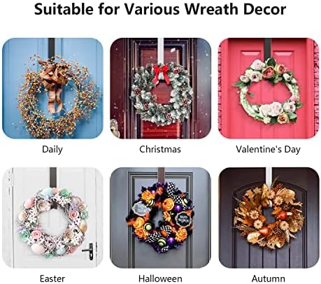 Adjustable Wreath Hanger for Door 20lbs Capacity White and Nickel