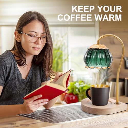 CABRHEART Golden-Green Candle Warmer Lamp with Timer