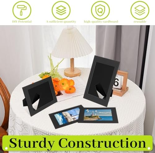 50 Pack Black Cardboard Picture Frames 4x6 Inches
