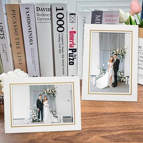 50Pcs White Paper Picture Frames 4x6 with Easel