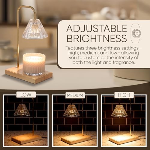 Sheffield Home Glass Candle Warmer Lamp - 12x8 Natural Cone Shape