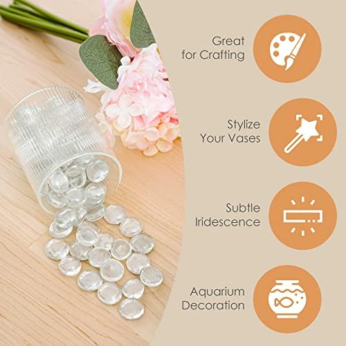 Houseables Glass Marbles Clear Pebbles for Vases and Aquariums