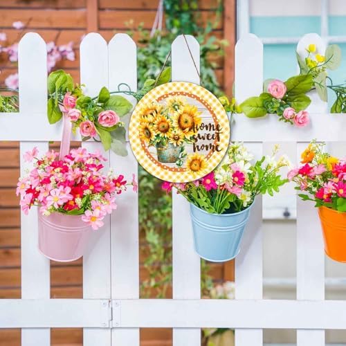 Rustic Sunflower Welcome Door Wreath Hanger
