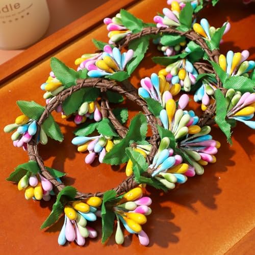 IMIKEYA 4PCS Easter Wreath Candle Holder