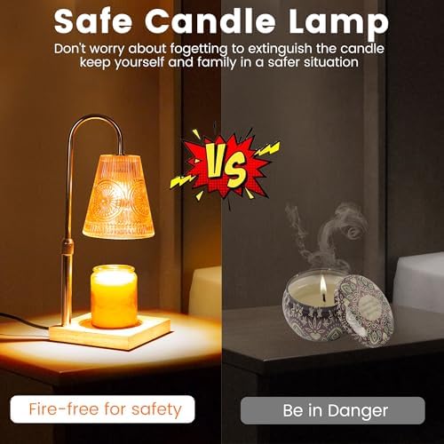 Elegant Candle Warmer Lamp with 2 Bulbs and Timer