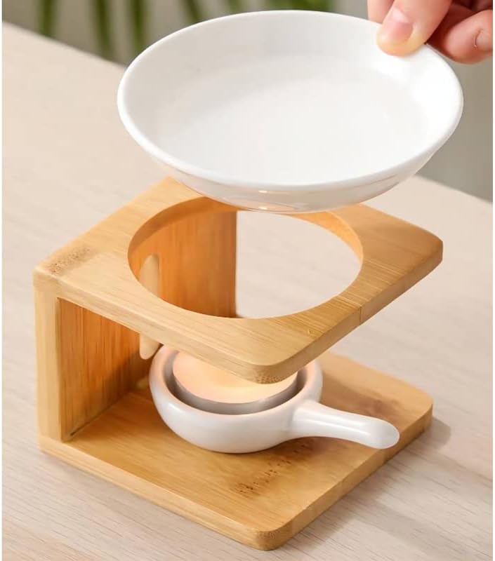Warmself Wooden Essential Oil Burner with Candle Holder