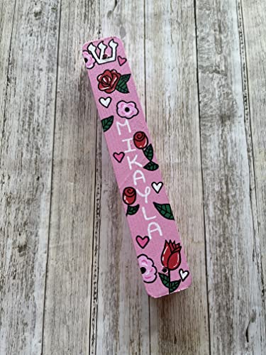 Roses and Hearts Mezuzah Scroll Case