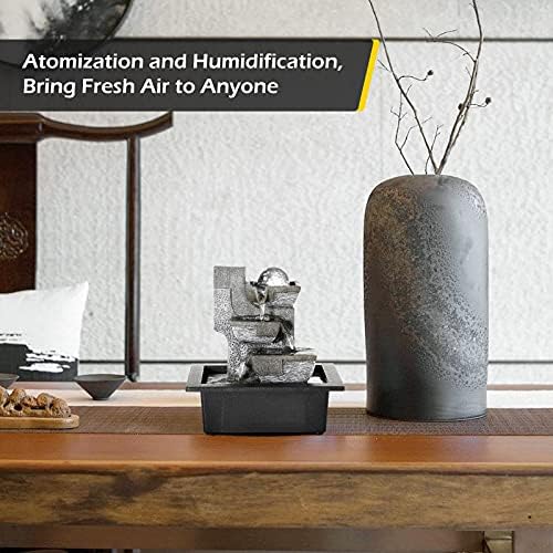 Dyna-Living 2pcs Tabletop Waterfall Fountain with LED Light