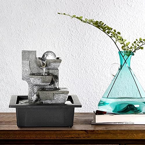 Dyna-Living 2pcs Tabletop Waterfall Fountain with LED Light