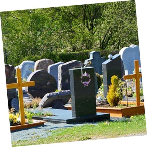 Amosfun 2Pcs Cemetery Wreath Hanger for Headstone Decorations
