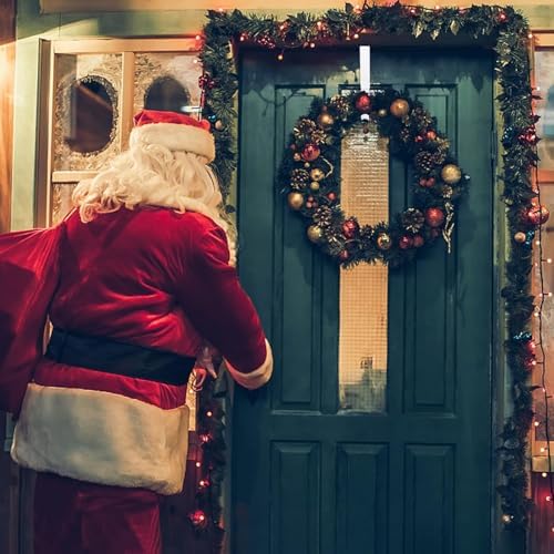 Pseutio Wreath Hanger for Front Door Adjustable 15-25 Inches 20 lbs Capacity White