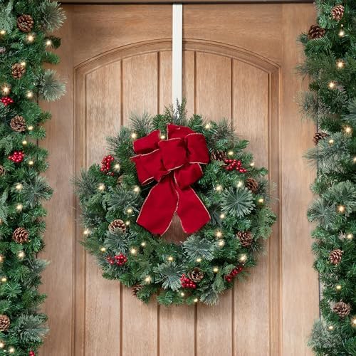 Haute Decor Adjustable Wreath Hanger Matte White