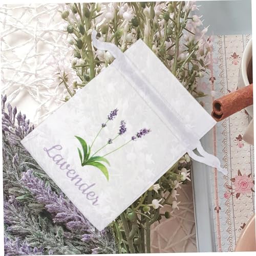 20pcs White Lavender Sachet Bags with Drawstring for Home Fragrance Storage